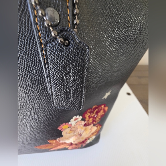 Coach City Zip Tote Tattoo Embroidery Black Crossgrain Leather+Matching Wallet - Picture 6 of 16